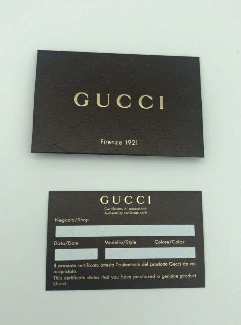 carte d'authenticité gucci